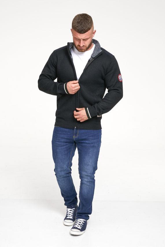 D555 Plain Knitted Full Zip Sweatshirt Jacket S-8XL