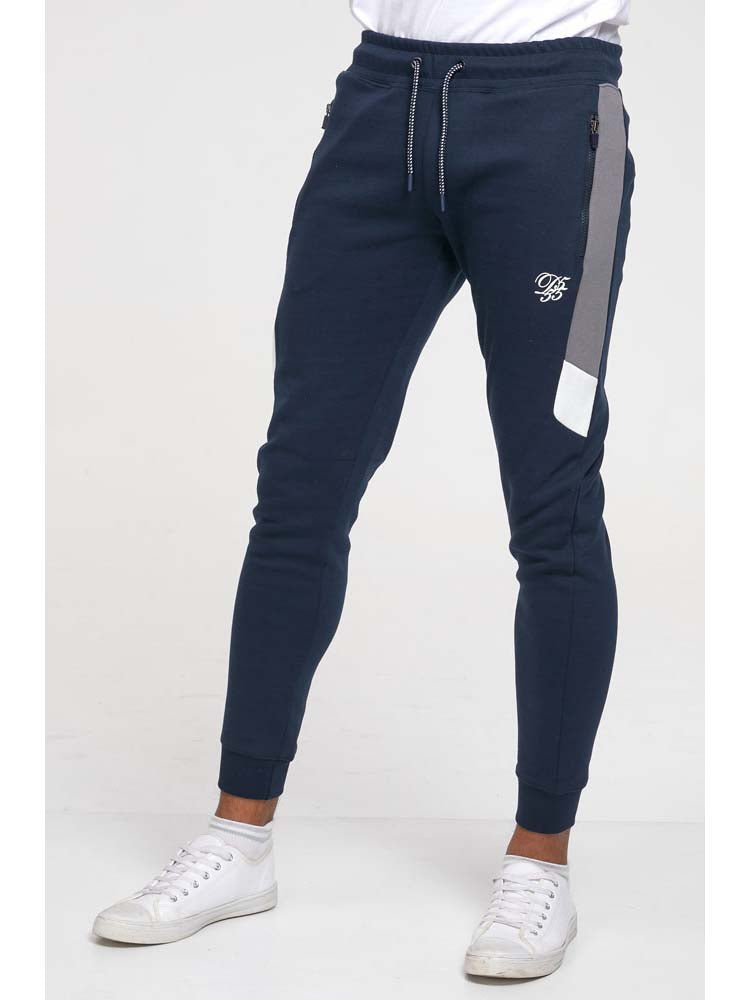 D555 Couture Tracksuit Full Zip Two-Tone Navy Sweatshirt and Joggers