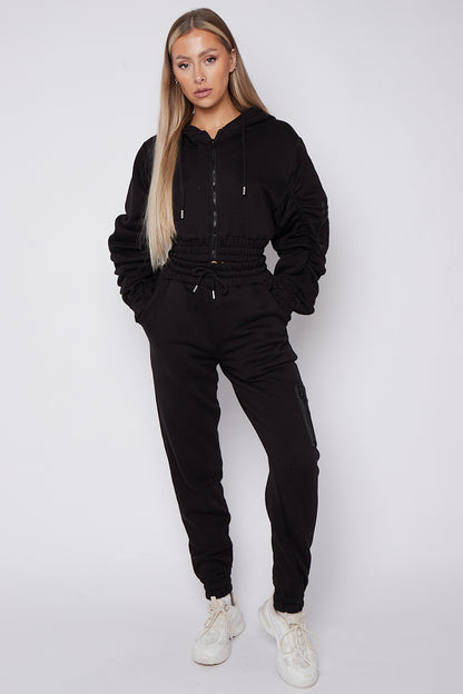 Tracksuit with Ruched Sleeves 2-Piece Set