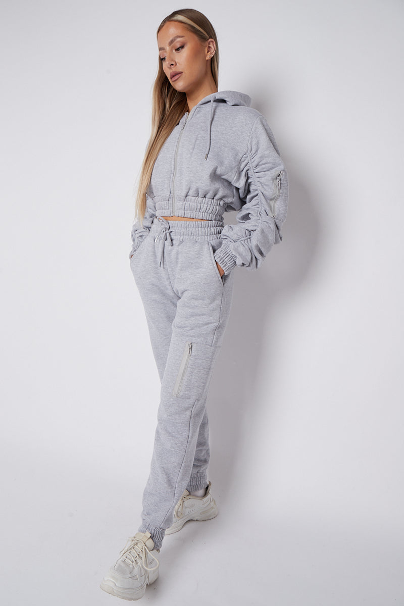 Tracksuit with Ruched Sleeves 2-Piece Set