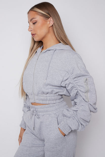 Tracksuit with Ruched Sleeves 2-Piece Set