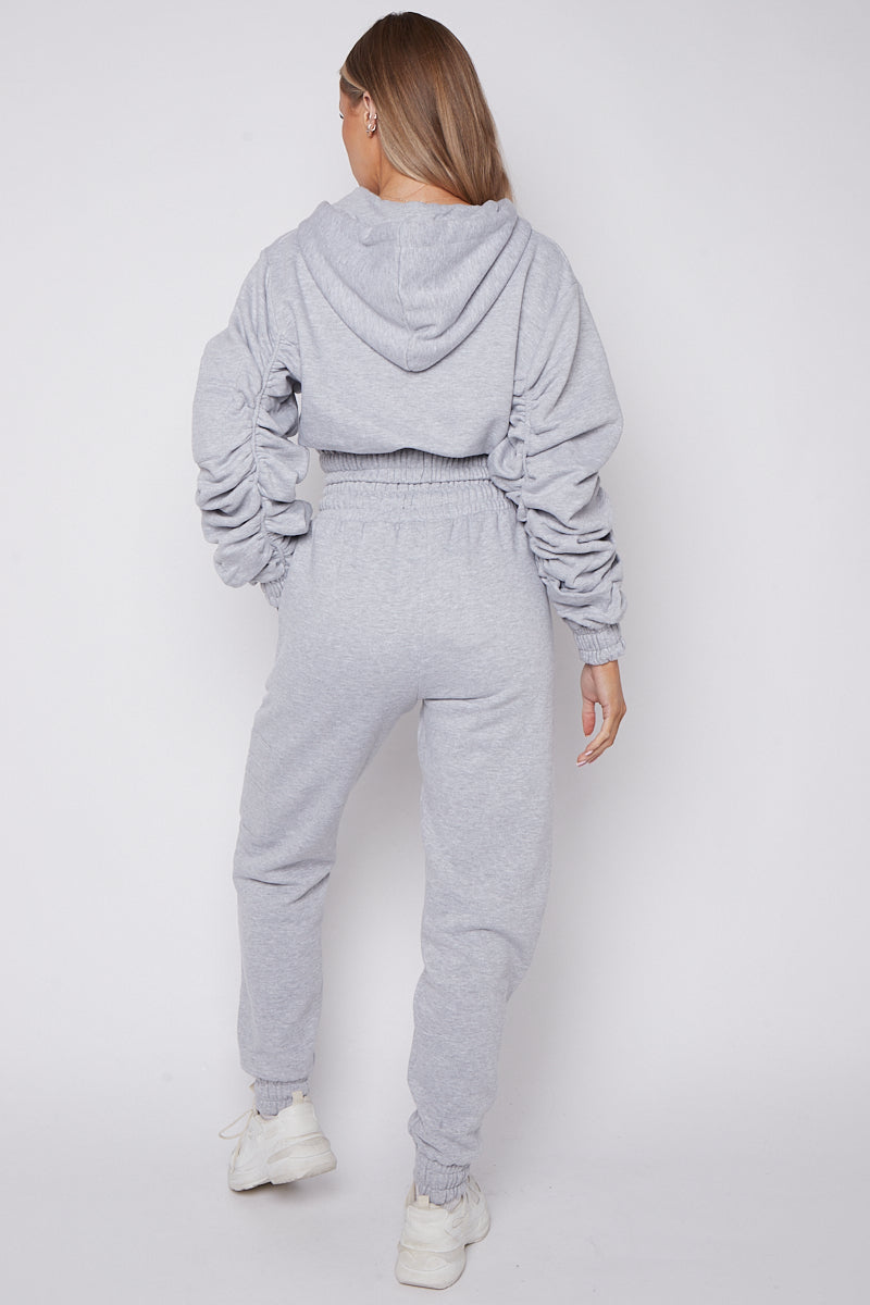 Tracksuit with Ruched Sleeves 2-Piece Set