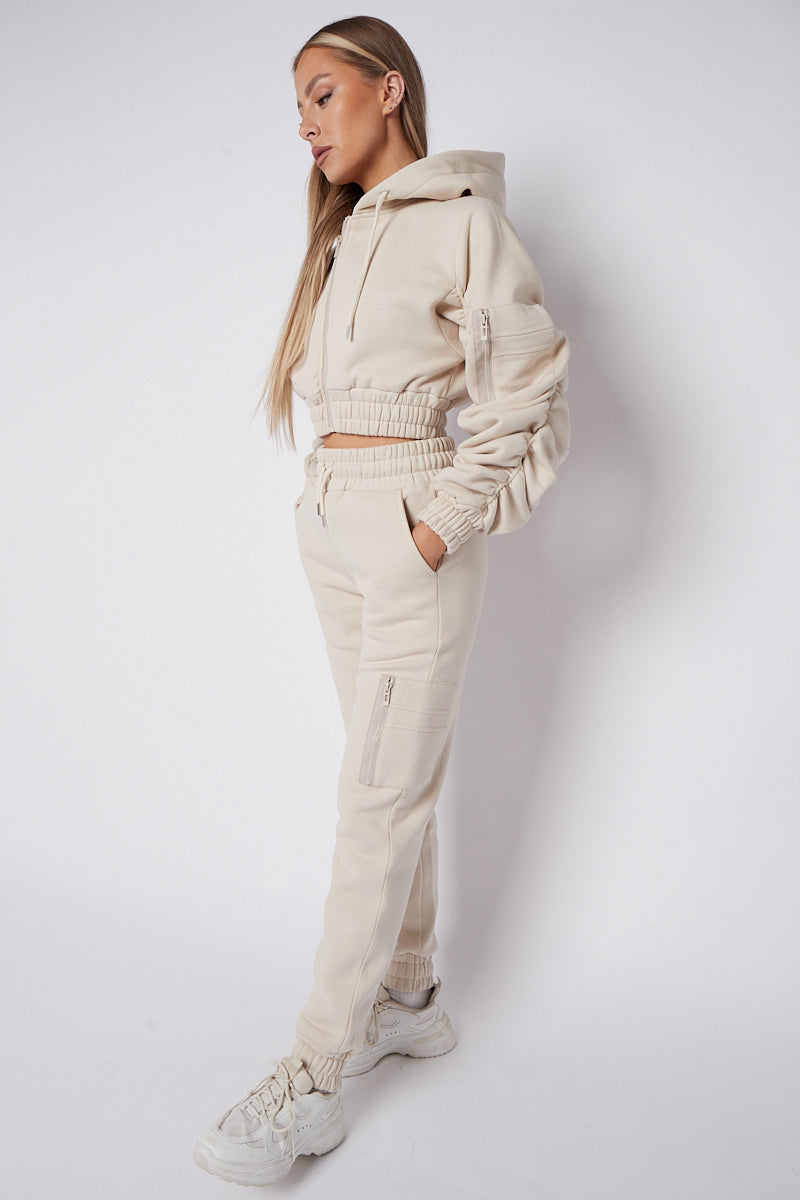 Tracksuit with Ruched Sleeves 2-Piece Set