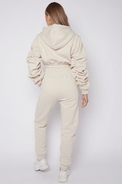 Tracksuit with Ruched Sleeves 2-Piece Set