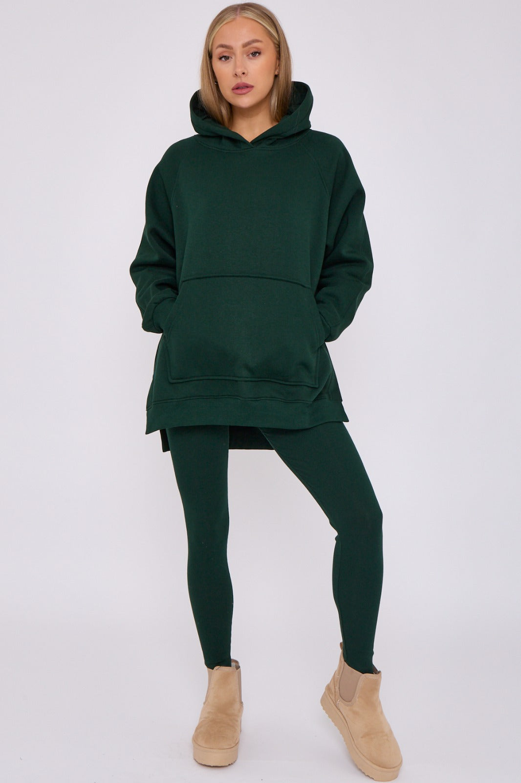 Oversized Hoodie & Ribbed Leggings Set - 17 colours