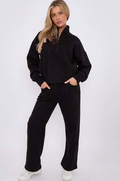 Half Zip Sweatshirt and Straight Leg Joggers Lounge Set