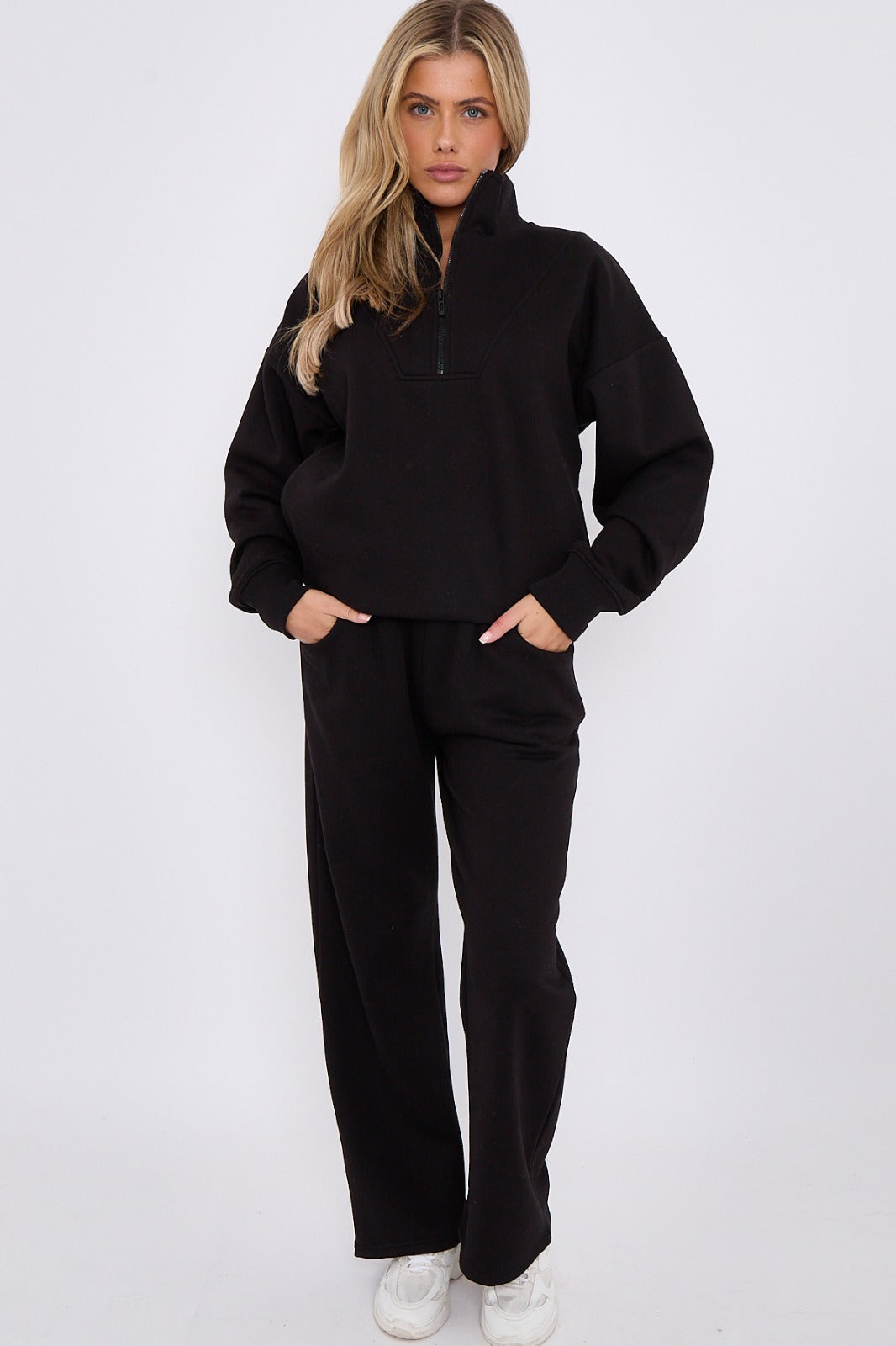 Half Zip Sweatshirt and Straight Leg Joggers Lounge Set