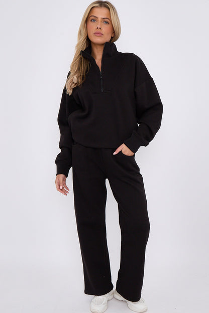 Half Zip Sweatshirt and Straight Leg Joggers Lounge Set