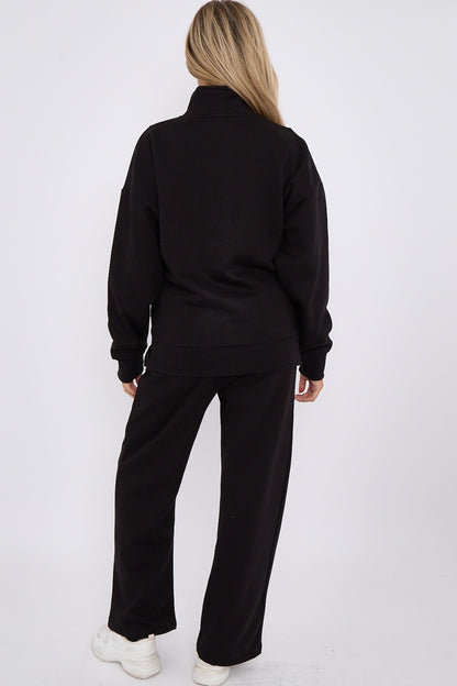 Half Zip Sweatshirt and Straight Leg Joggers Lounge Set