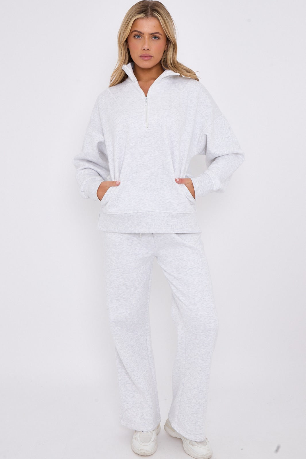 Half Zip Sweatshirt and Straight Leg Joggers Lounge Set