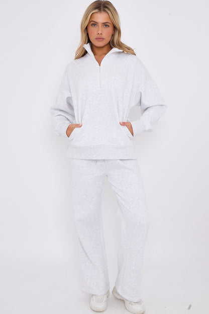 Half Zip Sweatshirt and Straight Leg Joggers Lounge Set