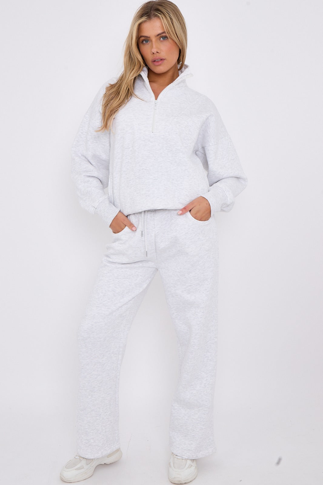 Half Zip Sweatshirt and Straight Leg Joggers Lounge Set