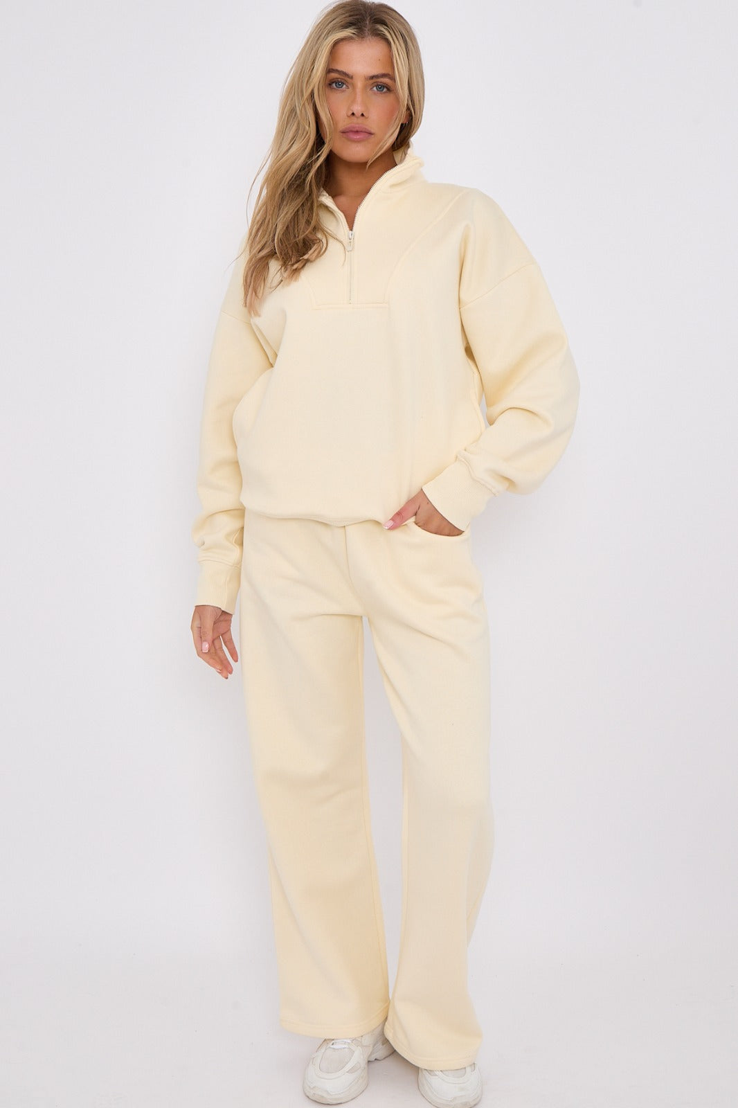 Half Zip Sweatshirt and Straight Leg Joggers Lounge Set