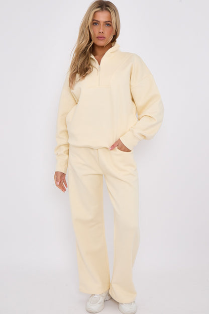 Half Zip Sweatshirt and Straight Leg Joggers Lounge Set