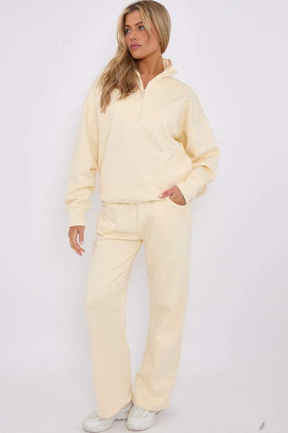 Half Zip Sweatshirt and Straight Leg Joggers Lounge Set