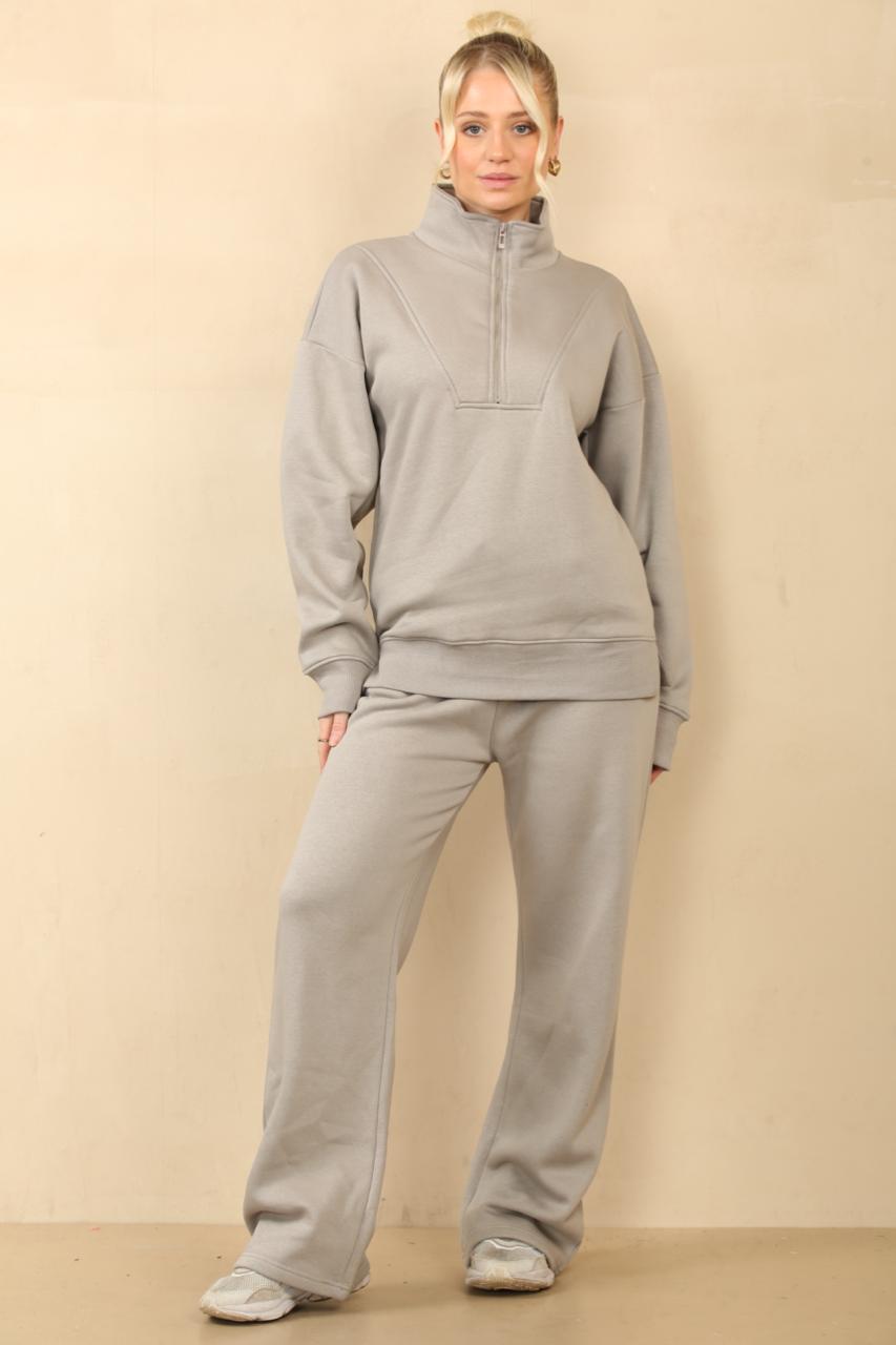 Half Zip Sweatshirt and Straight Leg Joggers Lounge Set