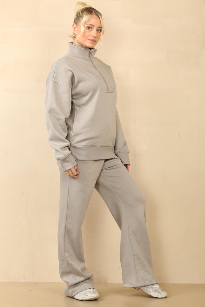 Half Zip Sweatshirt and Straight Leg Joggers Lounge Set