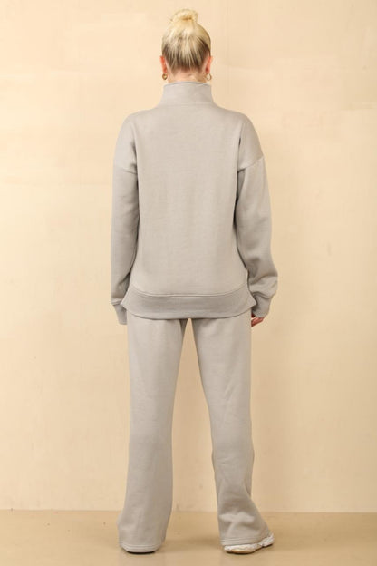 Half Zip Sweatshirt and Straight Leg Joggers Lounge Set