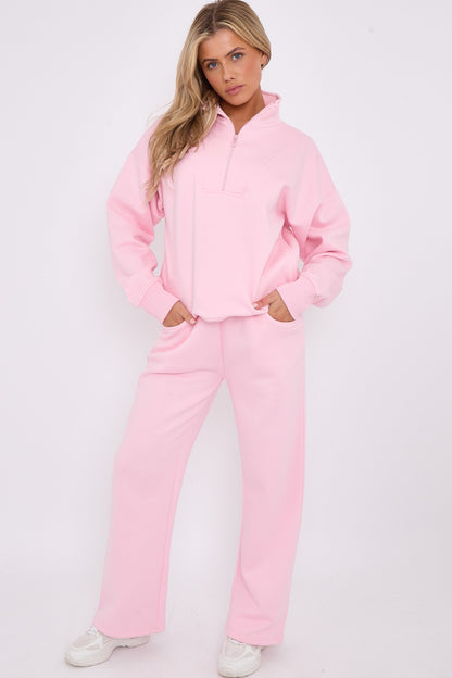 Half Zip Sweatshirt and Straight Leg Joggers Lounge Set