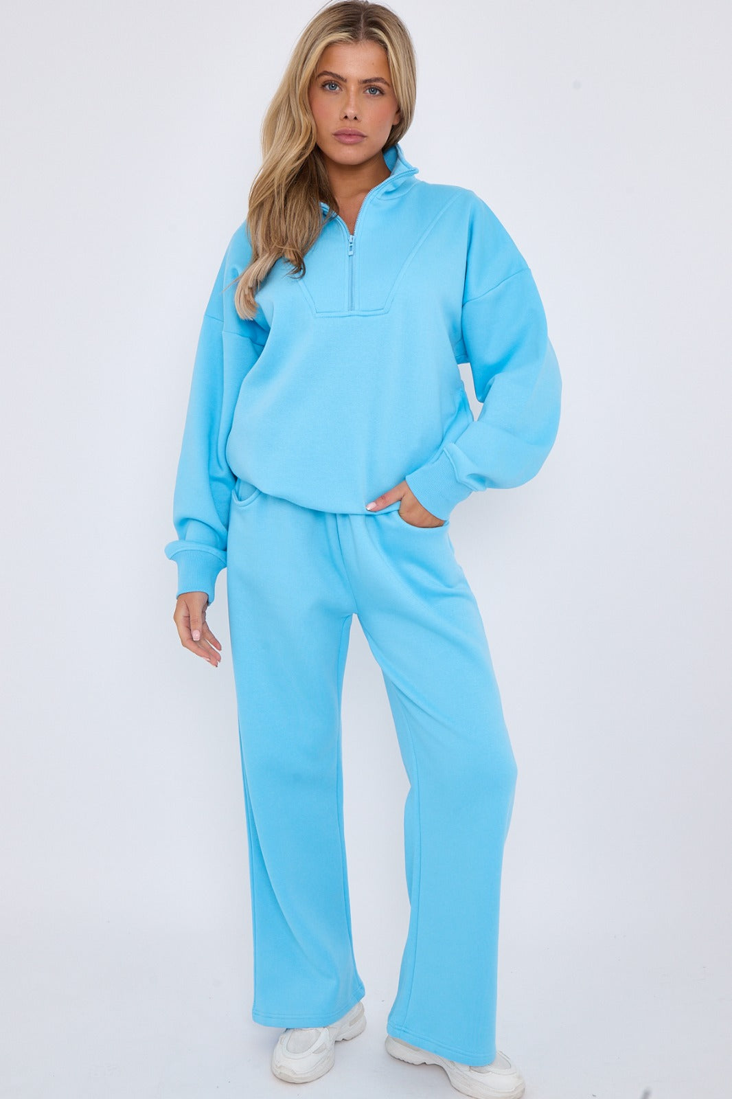 Half Zip Sweatshirt and Straight Leg Joggers Lounge Set