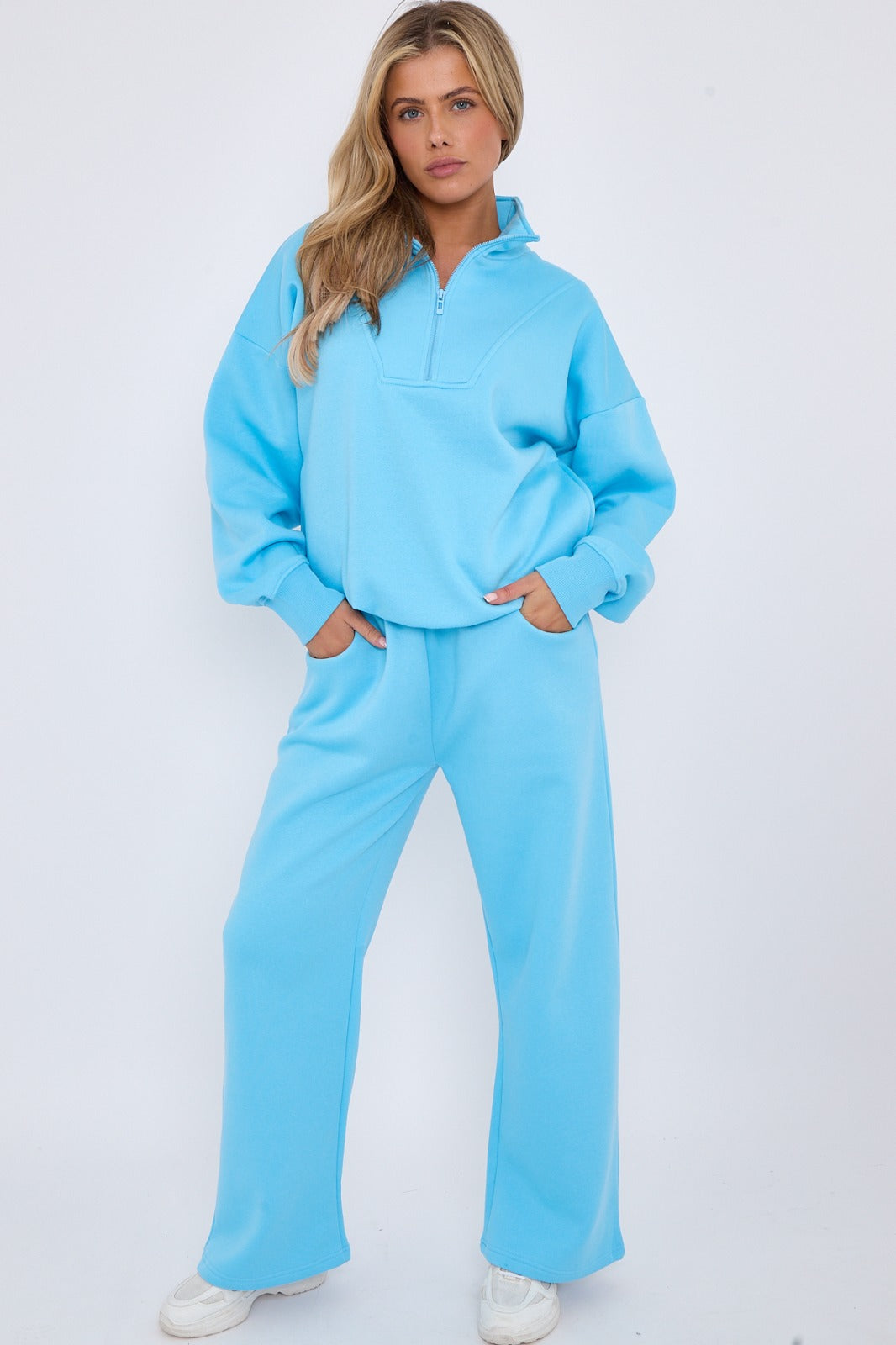 Half Zip Sweatshirt and Straight Leg Joggers Lounge Set