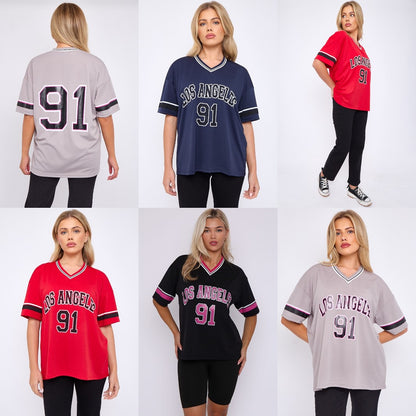 Oversized LA 91 Football Varsity T-shirt