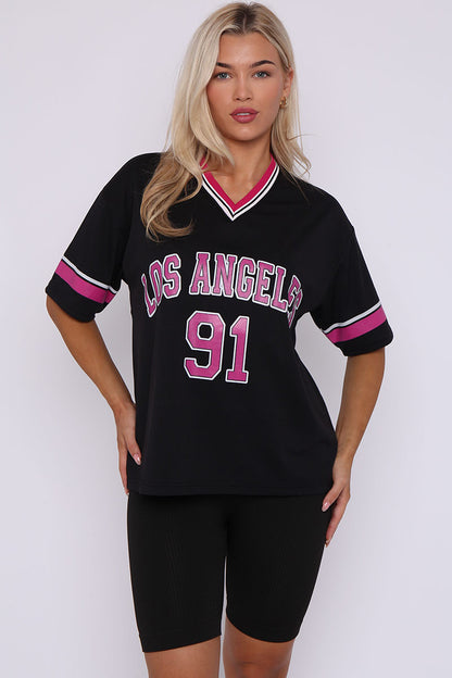 Oversized LA 91 Football Varsity T-shirt