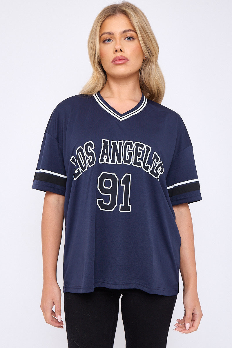 Oversized LA 91 Football Varsity T-shirt