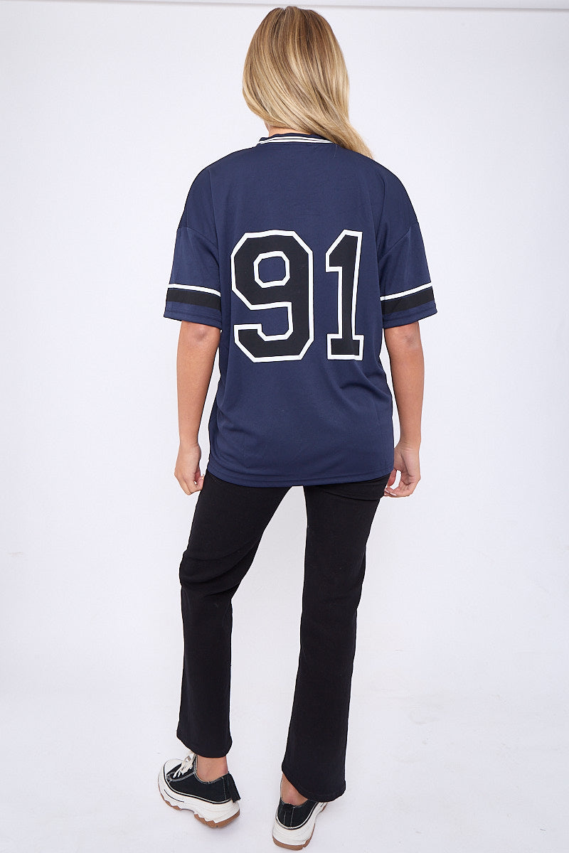 Oversized LA 91 Football Varsity T-shirt