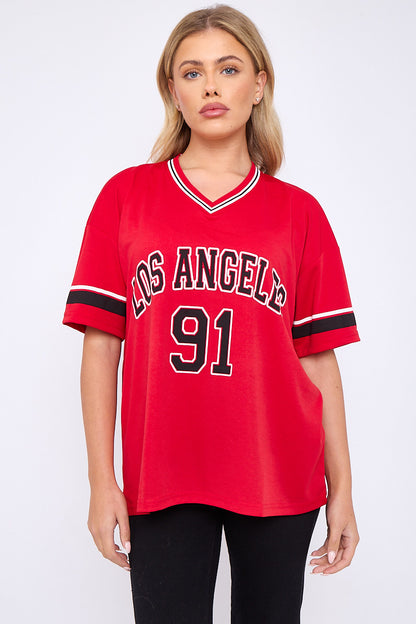 Oversized LA 91 Football Varsity T-shirt