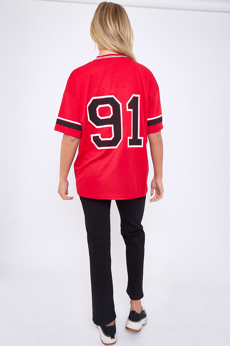 Oversized LA 91 Football Varsity T-shirt