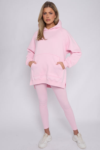 Oversized Hoodie & Ribbed Leggings Set - 17 colours