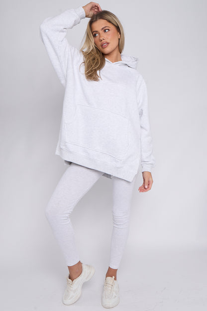 Oversized Hoodie & Ribbed Leggings Set - 17 colours