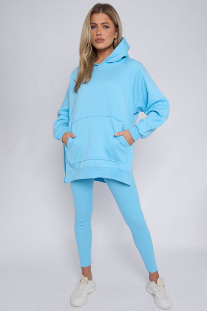 Oversized Hoodie & Ribbed Leggings Set - 17 colours