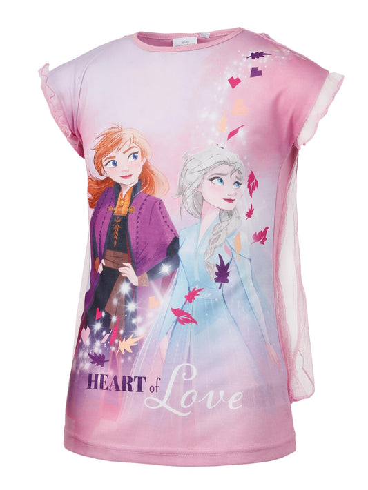 Disney Frozen Chemise Nightdress with Ruffle Sleeves Featuring Anna and Elsa