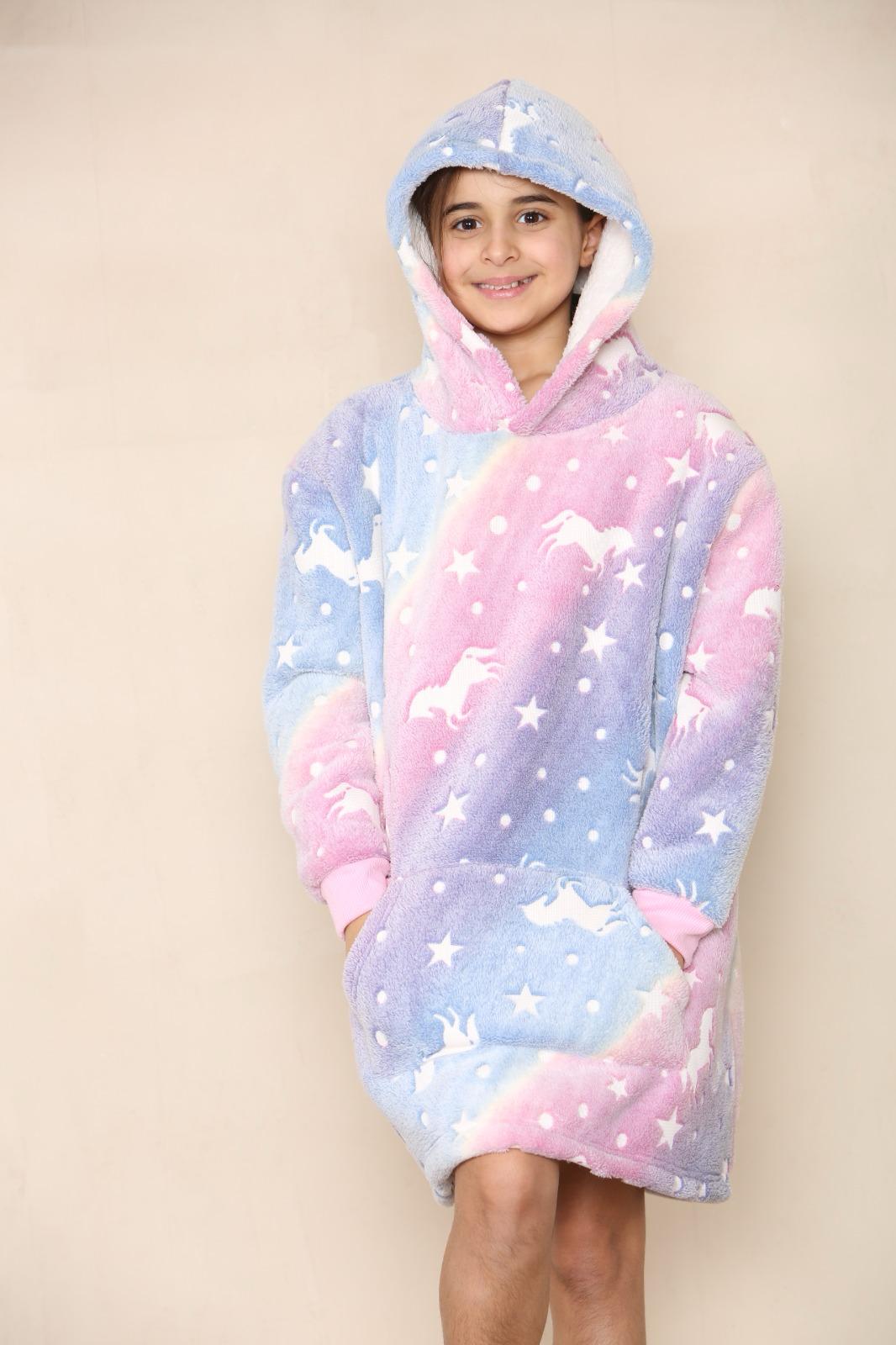 Kids Oversized Hoodie Glow in Dark Soft Blanket Hoodies UK