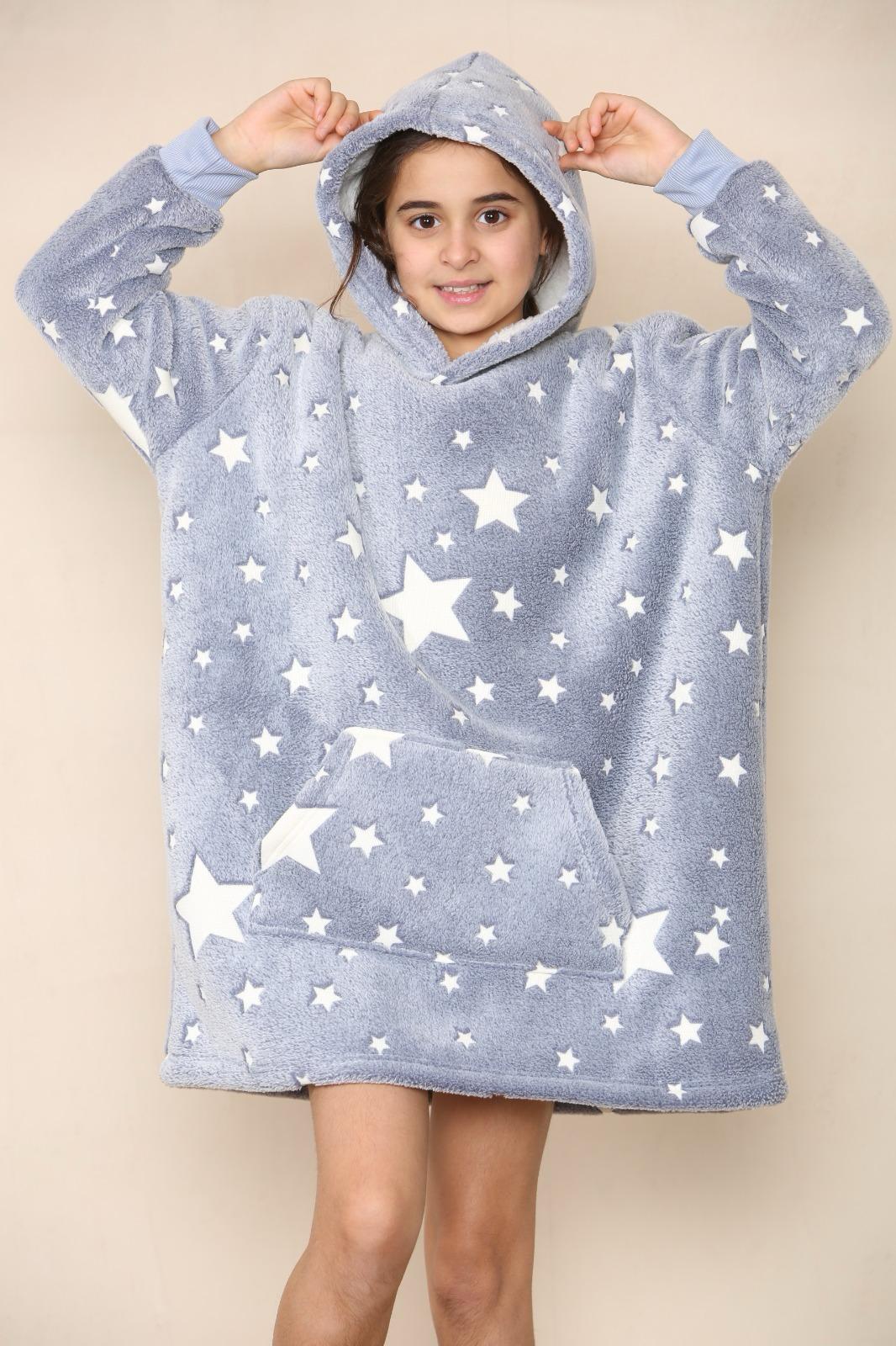 Kids Oversized Hoodie Glow in Dark Soft Blanket Hoodies UK