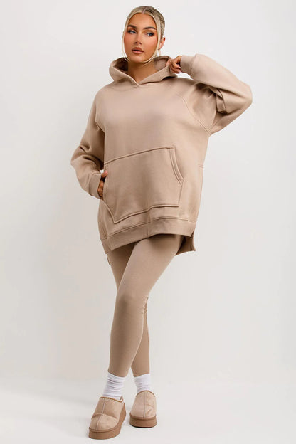 Oversized Hoodie & Ribbed Leggings Set - 17 colours