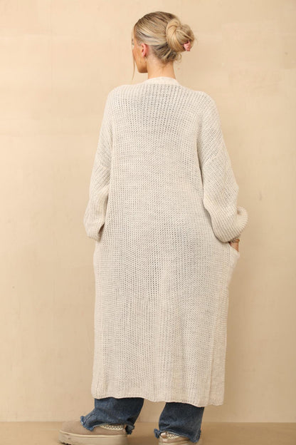 Open Knit Long Cardigan