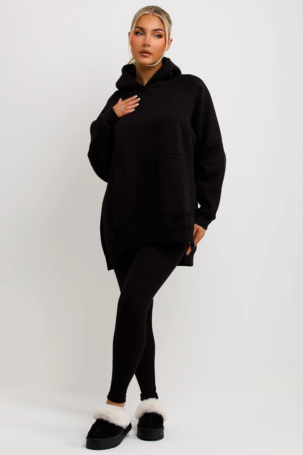 Oversized Hoodie & Ribbed Leggings Set - 17 colours