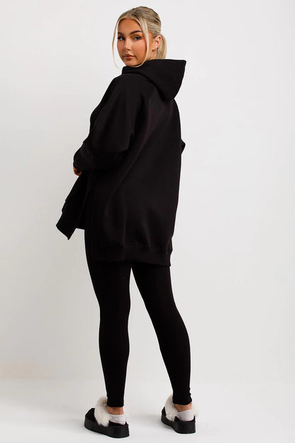 Oversized Hoodie & Ribbed Leggings Set - 17 colours