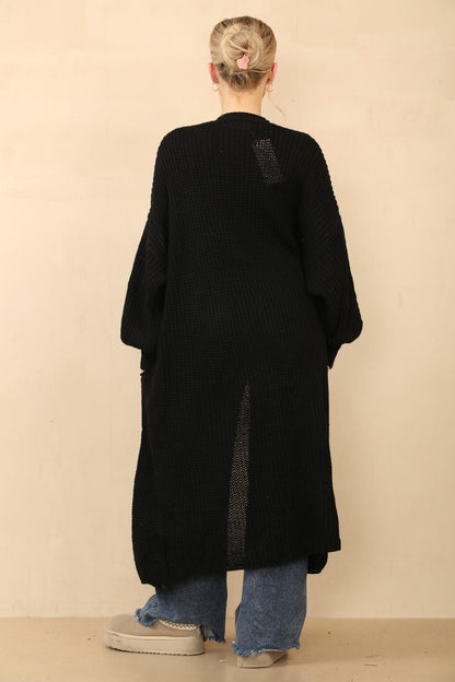 Open Knit Long Cardigan