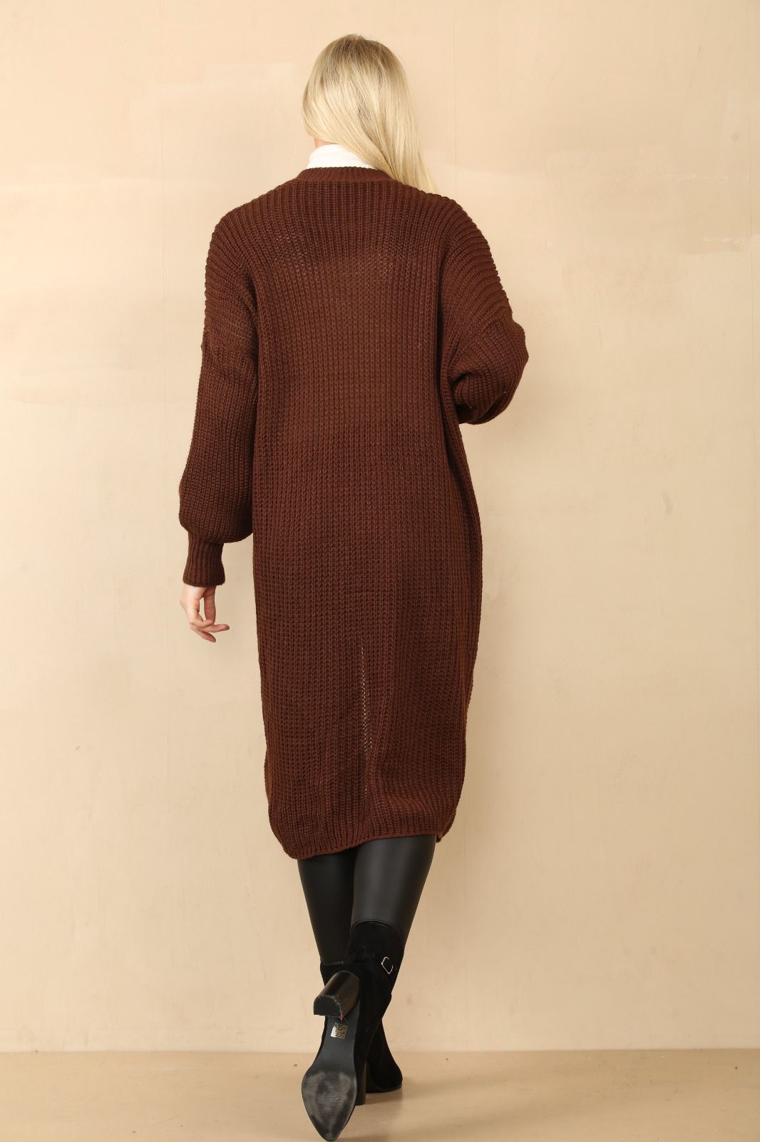 Open Knit Long Cardigan