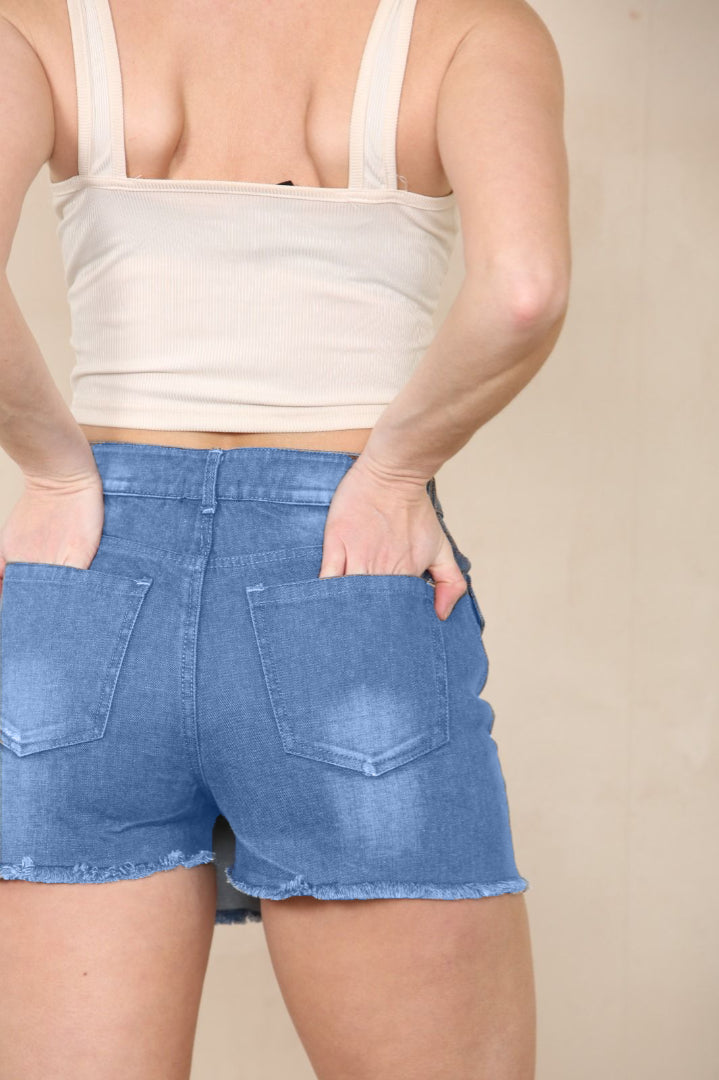 High-Rise Mini Denim Skort