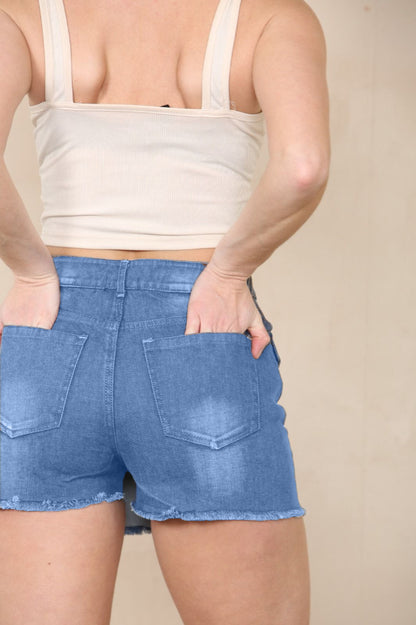 High-Rise Mini Denim Skort