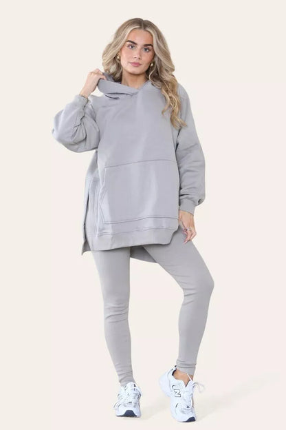 Oversized Hoodie & Ribbed Leggings Set - 17 colours