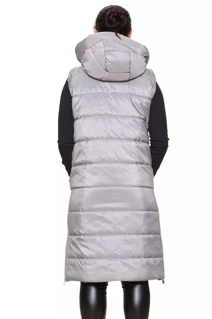 Hooded Gilet Long Padded Coat Plus Size