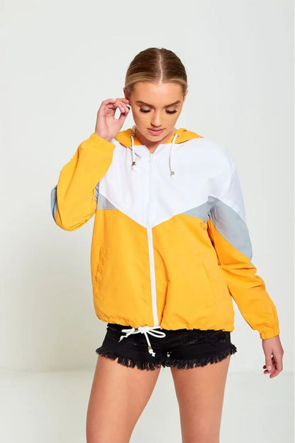 Two-tone Block Contrast Windbreaker Jacket