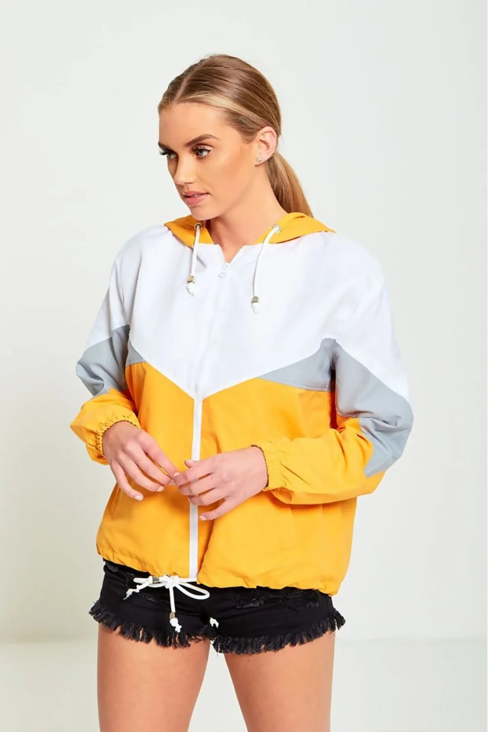 Two-tone Block Contrast Windbreaker Jacket