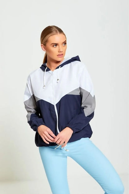 Two-tone Block Contrast Windbreaker Jacket